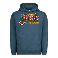 Pigment Midnight Navy jesus is the reason with christmas candy ado Urban Hoodie - AdoDesignShop