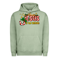 Pigment Oil Green jesus is the reason with christmas candy ado Urban Hoodie - AdoDesignShop
