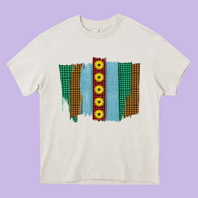 Western Sunflower Farm Life Brush Strokes Heavy Core Tee Designed By Bettercallsaul