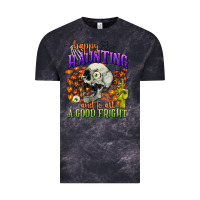 Cloud Black happy haunting and to all a good fright Vintage Tee - CowGirlArtShop