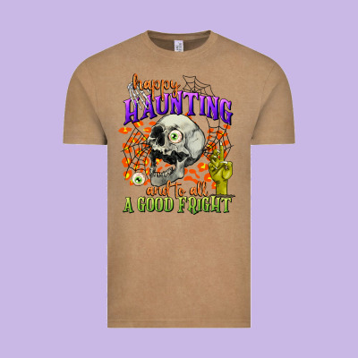 Happy Haunting And To All A Good Fright Vintage Tee Designed By Cowgirlartshop