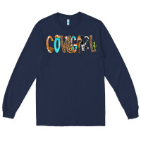 Navy Cowgirl Min Long Sleeve Tee - CowCowDesign