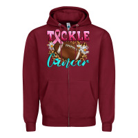 Burgundy Tackle Cancer Zipper Hoodie - Artiststas