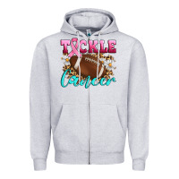 Heather Grey Tackle Cancer Zipper Hoodie - Artiststas