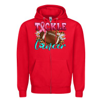 Red Tackle Cancer Zipper Hoodie - Artiststas