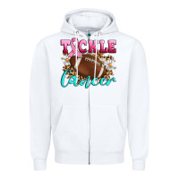 White Tackle Cancer Zipper Hoodie - Artiststas