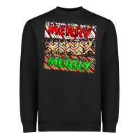 Black merry merry merry Heavyweight Sweatshirt - CowhideDigitalArt