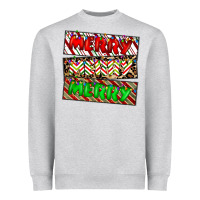 Heather Grey merry merry merry Heavyweight Sweatshirt - CowhideDigitalArt