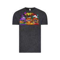 Vintage Black happy hallothanksmas truck Vintage Tee - CowGirlArtShop