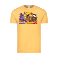 Vintage Mustard happy hallothanksmas truck Vintage Tee - CowGirlArtShop