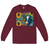 Burgundy Cow Serape Just a Little Moody Long Sleeve Tee - CowCowDesign