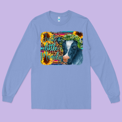 Cow Serape Just A Little Moody Long Sleeve Tee Designed By Cowcowdesign