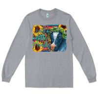 Heather Grey Cow Serape Just a Little Moody Long Sleeve Tee - CowCowDesign
