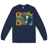 Navy Cow Serape Just a Little Moody Long Sleeve Tee - CowCowDesign