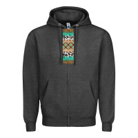 Charcoal Heather fall pattern Zipper Hoodie - Artiststas