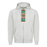Dove Grey fall pattern Zipper Hoodie - Artiststas