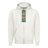 Oatmeal Heather fall pattern Zipper Hoodie - Artiststas