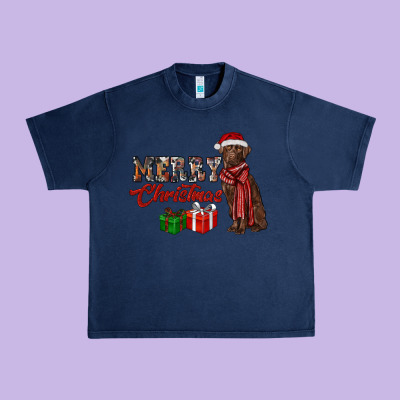 Merry Christmas Labrador Retriever Urban Heavy Tee Designed By Ranaportraitstore