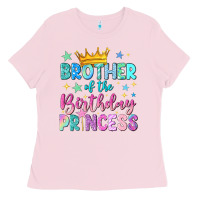 Bubblegum Pink brother of the birthday princess Ladies Tee - NancyCooperArtShop