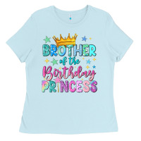 Baby Blue brother of the birthday princess Ladies Tee - NancyCooperArtShop