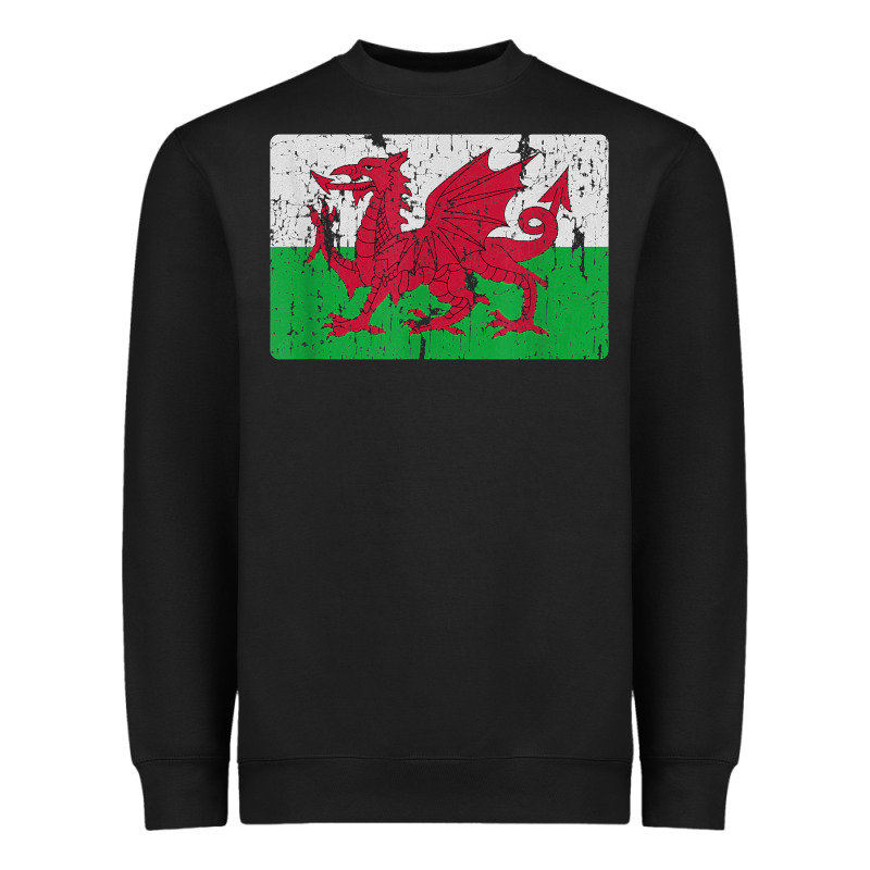 Vintage Welsh Flag Of Wales Dragon Souvenir Gift Men Women Heavyweight Sweatshirt by trangStudio | Teevron
