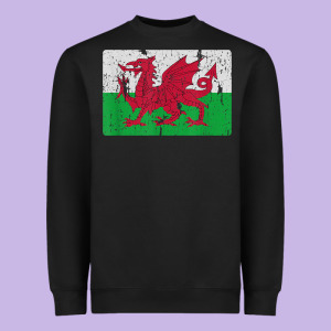 Vintage Welsh Flag Of Wales Dragon Souvenir Gift Men Women Heavyweight Sweatshirt Designed By Trangstudio