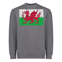 Storm Vintage Welsh Flag Of Wales Dragon Souvenir Gift Men Women Heavyweight Sweatshirt - trangStudio
