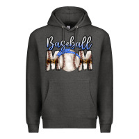 Charcoal Heather Baseball Mom Premium Hoodie - CowhideDigitalArt