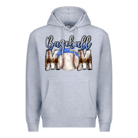 Heather Grey Baseball Mom Premium Hoodie - CowhideDigitalArt