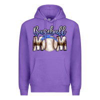 Purple Baseball Mom Premium Hoodie - CowhideDigitalArt
