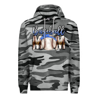 Slate Camo Baseball Mom Premium Hoodie - CowhideDigitalArt