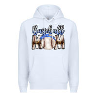 White Baseball Mom Premium Hoodie - CowhideDigitalArt