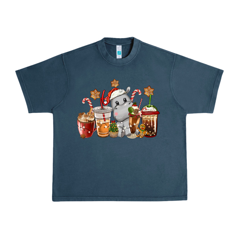 Hippopotamus Coffee Cups Christmas Urban Heavy Tee by CowGirlArtShop | Teevron