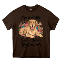 Chocolate Brown life is better with a golden retriever Heavy Core Tee - JahusDesignShop