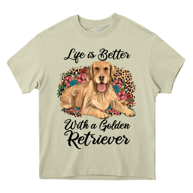 Life Is Better With A Golden Retriever Heavy Core Tee by JahusDesignShop | Teevron