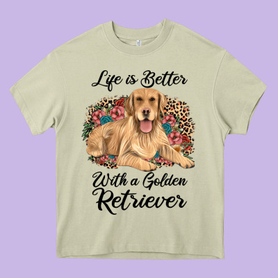Life Is Better With A Golden Retriever Heavy Core Tee Designed By Jahusdesignshop