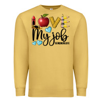 Antique Gold love my job teacher life Premium Sweatshirt - BarkalooDesign