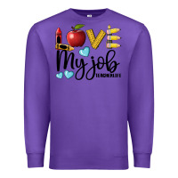 Purple love my job teacher life Premium Sweatshirt - BarkalooDesign