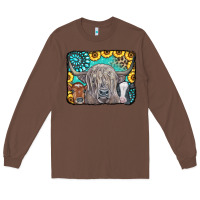 Chestnut Cows Glitter Turquoise Leopard Sunflowers Long Sleeve Tee - CowCowDesign
