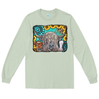 Matcha Cows Glitter Turquoise Leopard Sunflowers Long Sleeve Tee - CowCowDesign