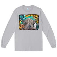 Moon Dust Cows Glitter Turquoise Leopard Sunflowers Long Sleeve Tee - CowCowDesign