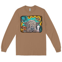 Toasted Coconut Cows Glitter Turquoise Leopard Sunflowers Long Sleeve Tee - CowCowDesign