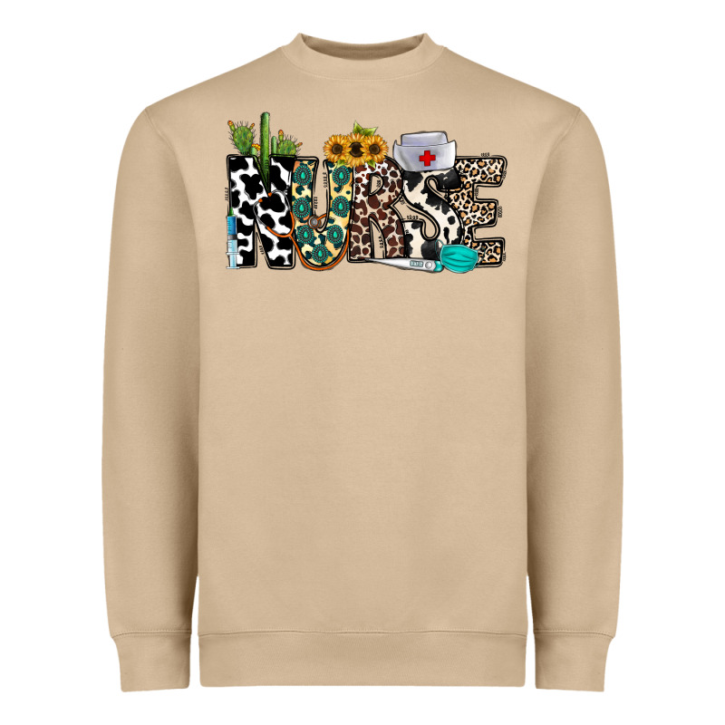 Nurse Leopard And Cowhide Heavyweight Sweatshirt by CowhideDigitalArt | Teevron