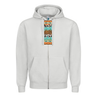 Dove Grey fall pattern Zipper Hoodie - Artiststas