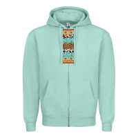 Seafoam fall pattern Zipper Hoodie - Artiststas