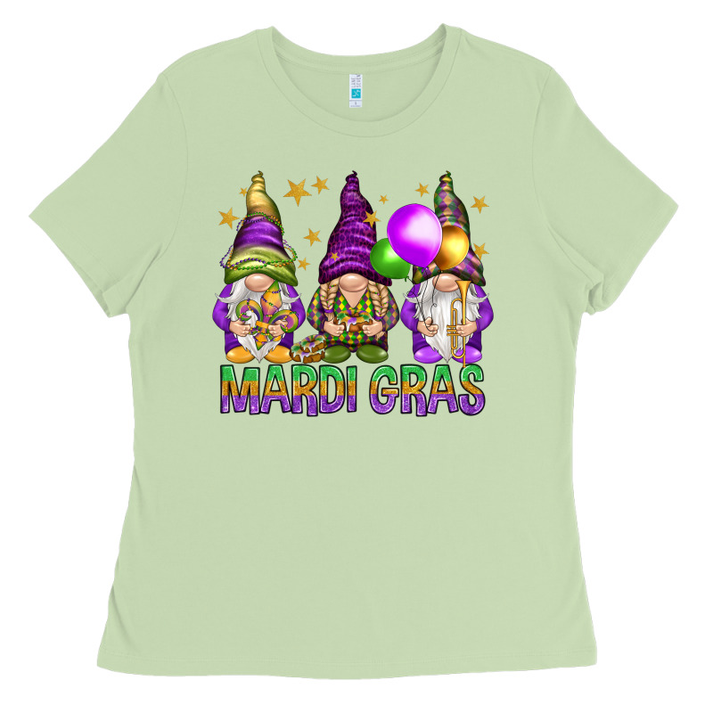 Mardi Gras Crew With Gnomes Ladies Tee by NancyCooperArtShop | Teevron