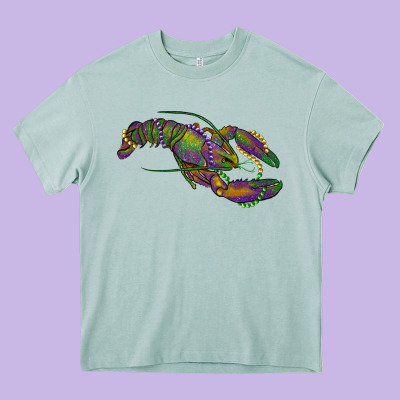 Mardi Gras Lobster Heavy Core Tee Designed By Ranaportraitstore