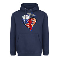 Navy patriotic nurse love Heavyweight Hoodie - BarkalooDesign