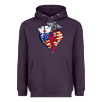 Plum patriotic nurse love Heavyweight Hoodie - BarkalooDesign