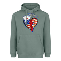 Sage patriotic nurse love Heavyweight Hoodie - BarkalooDesign